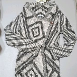 Angela Mara long alpaca/wool blend cardigan size medium